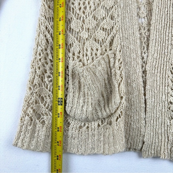 Eyeshadow Open Weave Crochet Lightweight Sweater Boho - Picture 7 of 7